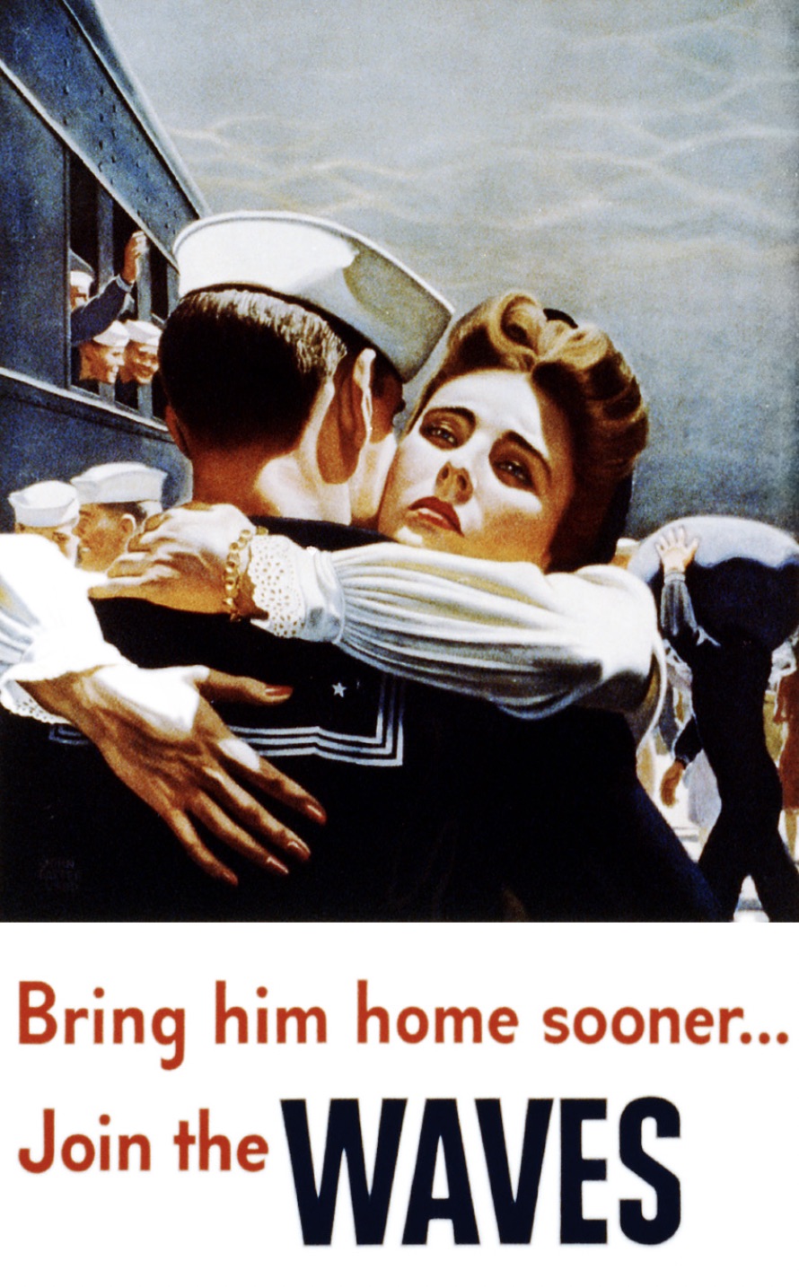 A poster promoting women enlist in the WAVES branch of the United States Navy Reserve. 